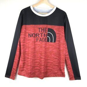 The North Face Burnt Orange & Black Long Sleeve Logo Top Size 3XL